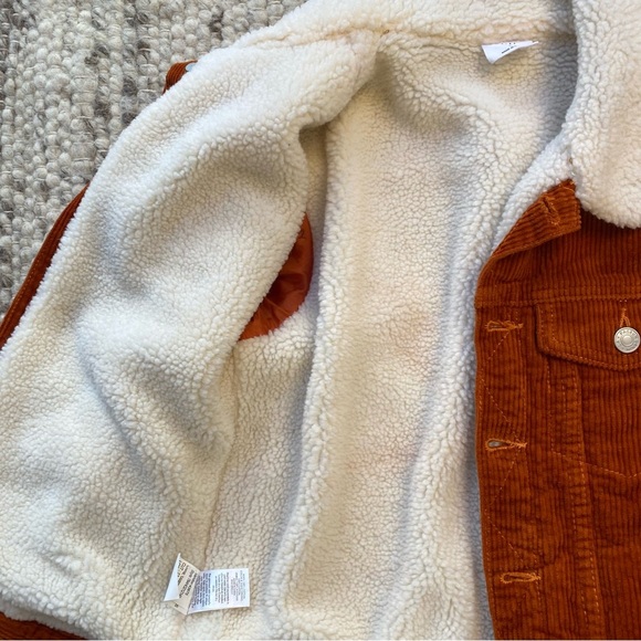 PS Kids Los Angeles Sherpa Lined Corduroy Jacket, Rust Orange, Boys’ L (10–12) - Picture 5 of 7